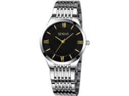 Reloj De Pulsera De Aleación Impermeable Moda Dial Redondo Cuarzo Hombre Oro Negro