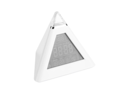 Relógio de mesa digital Baok-reloj com LCD, despertador, LED com mudança de cor, termômetro e luz noturna.