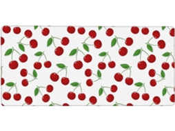 Mousepad Grande para Computador com Estampa de Cerejas, Base Borracha Antiderrapante, 40 X 90 Cm