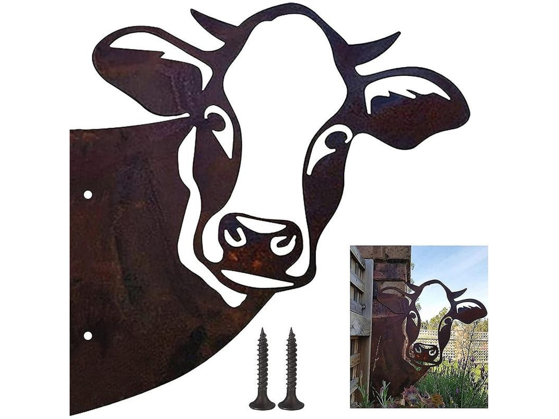 Decoración De Vaca De Patina Rústica Para Jardín Y Hogar Ornamentos Metálicos Resistentes Al Agua Y La Corrosión