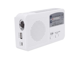 Rádio de manivela AQUAFORGE com células solares, lanterna, bateria externa 8000mah