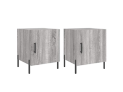 Bedside Cabinet, Bedside Cabinets Vidaxl Cinzeto Madeira Processada (n/a)