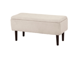 Banco ORBITRA COMMERCE com pés de madeira de seringueira, 95x38x45 cm bege
