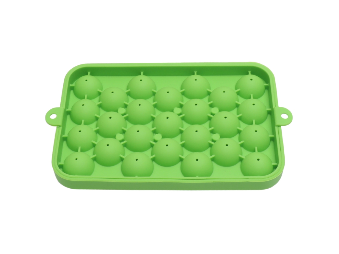 Forma de Gelo Redonda Silicone LAXISCREED com Tampa Verde