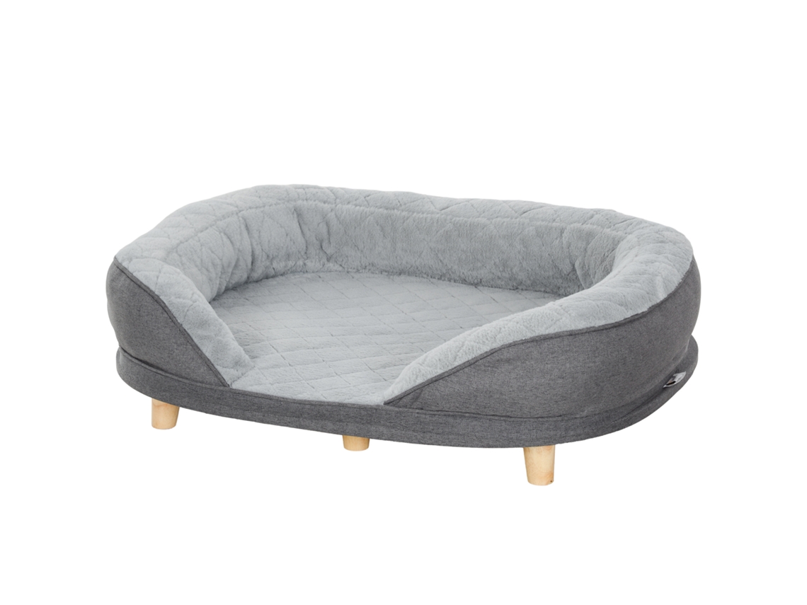 Sofá Médios E Grandes De Estimação Capa Lavável E Pés De Madeira Carga 25 Kg 90x78x25 Cm Cinza
