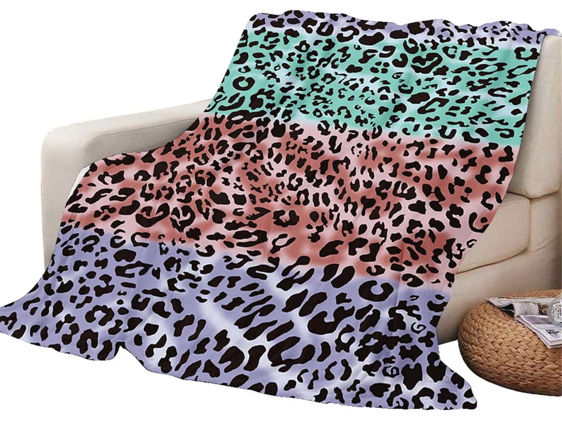 Manta com Estampa de Leopardo para Adultos Confortável