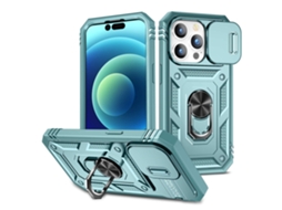 Suporte Casa Para Iphone 14 Pro Pele Sintética Com Porta-cartões Verde