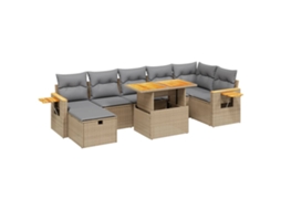 Garden Sofa Set, Garden Sofa Sets Vidaxl Bege Rattan / Vime (n/a)
