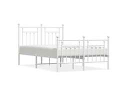 Bed Frame, Bed Frames Vidaxl Branco Aço (135 X 190 Cm)
