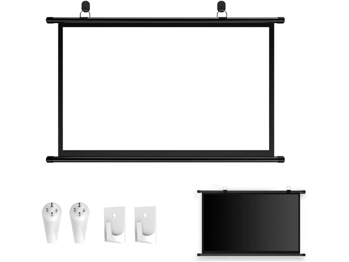 Tela de Projeção Portátil 4:3 e 16:9 com Suporte para Parede/teto Home Theater 4k Hd S/MARCA