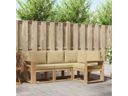 Vidaxl Conjunto De Sofás Para Exterior 4 Unid. Branco E Bege