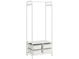 Charriot BTFORUS 37x153 cm com Rodas para Sala de Estar Branca com Design Moderno
