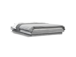 Estrutura De Cama C/ Luzes Led Derivados Madeira Cinza Sonoma