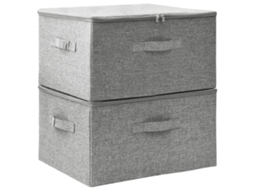 Storage Box, Storage Boxes Vidaxl Cinzeto Tecido (n/a)