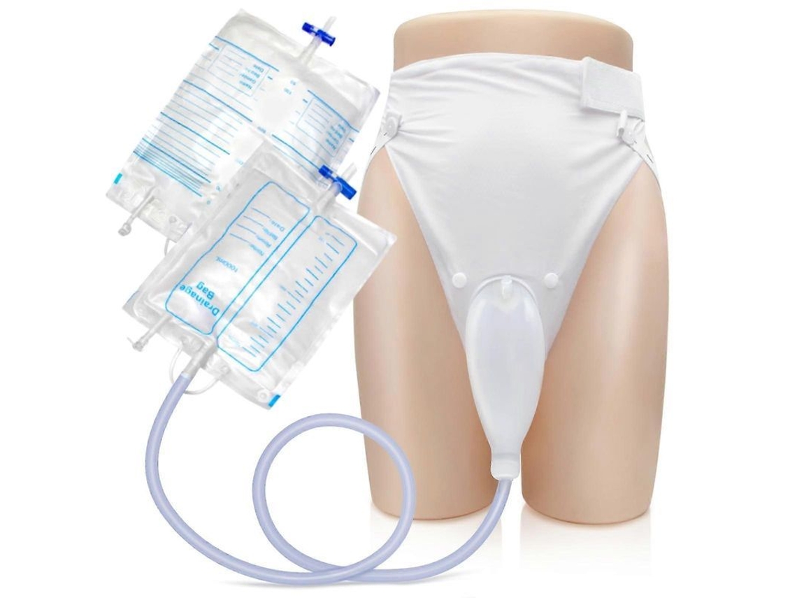 Bolsa de Urina Vestível com Cateter 1000ml 2000ml para Homens Mulheres Idosos Incontinência Urinária