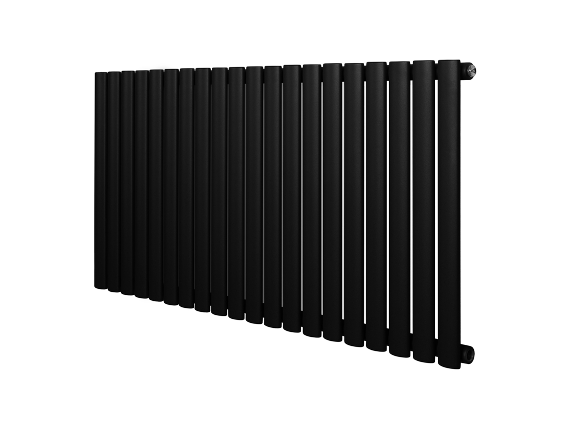 Radiador Oval De Coluna Simples 600x1200 Mm - Preto | Aço Carbono, 1.5 Mm, 1142 W | Design Elegante | Alta Eficiência |