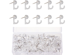 Conjunto De 50 60 80 160 Tachinhas Decorativas Com Clip Transparente Para Paredes Fotográficas Em Cortiça