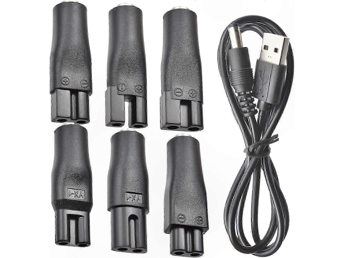 Adaptador Usb 5v E Cabo De Alimentação 7 Pçs, Para Barbeadores E Lâmpadas