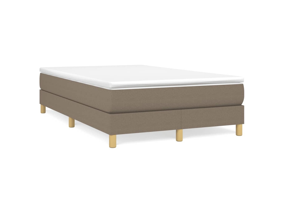 Vidaxl Cama Boxspring C/ Colchão 120x190cm Tecido Castanho-acinzentado