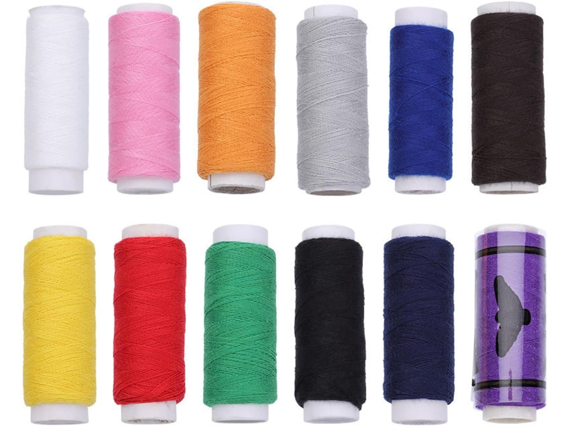 Pacote Com 120 Carretéis De Linha De Poliéster Multicolorida Para Máquinas De Costura Manuais.