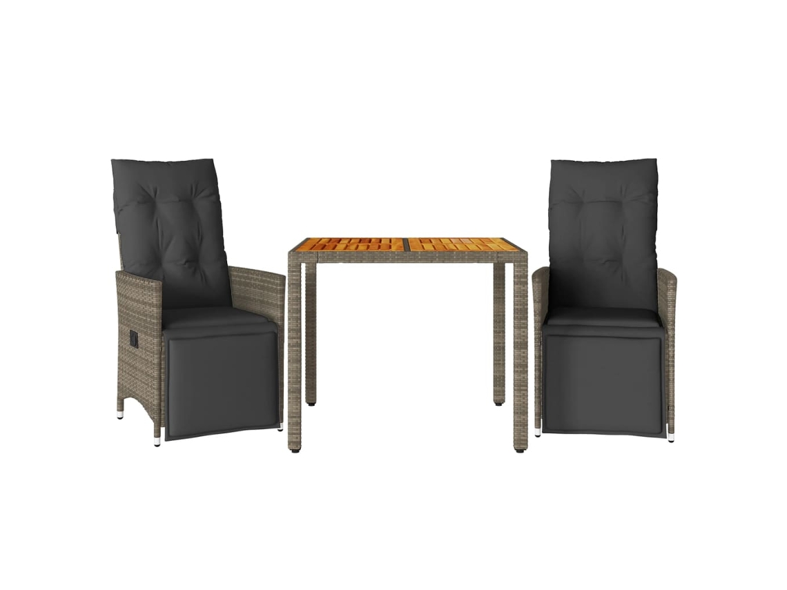 Bistro Set, Bistro Sets Vidaxl Cinzeto Rattan / Vime (90 X 90 X 75 Cm)