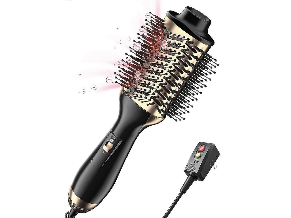 Secador de Cabelo Escova para Molhado Dourado Duplo Propósito Cach Eado GOKOCO