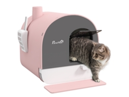 Caixa de Areia Cat com Porta Batente, Pá e Filtro Incluídos com Sol. 43l X 44l X 47h Cm Rosa Ge