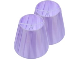Abajures De Encaixe, 2 Peças, Abajur De Tecido Plissado Roxo, Acessório Para Luminárias De Mesa E De Gokoco