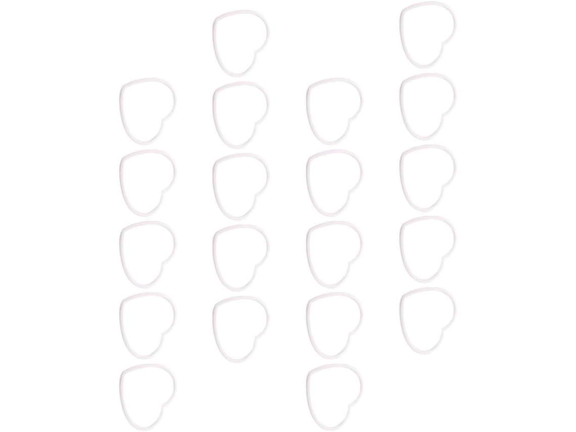 Conjunto De 10 Aros De Macramê Em Formato De Coração Branco, Em Acrílico.