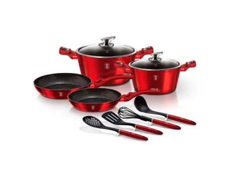 Trens de Cozinha BERLINGER HAUS (20-24 cm - Aluminio Forjado - Vermelho)