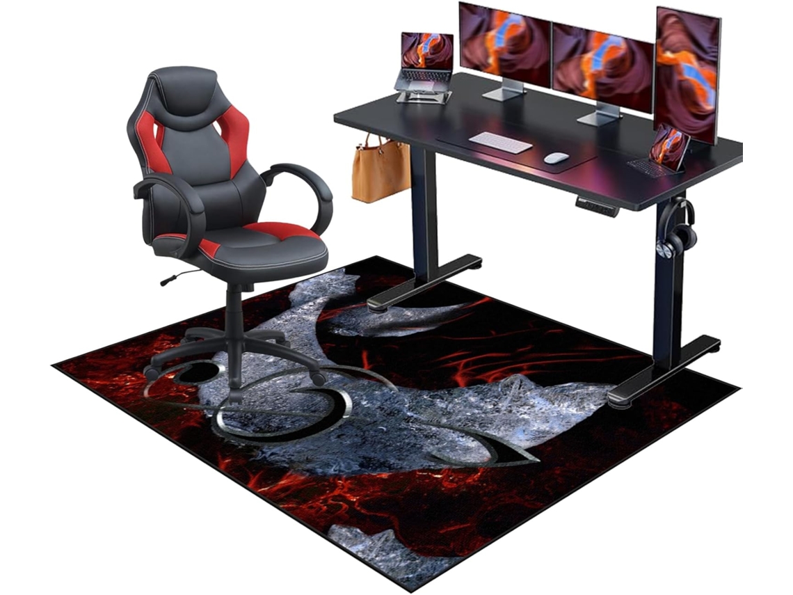 Tapete Cadeira Gamer Protetor Piso Escritório Antiderrapante 90 X 140 Cm Pisos Duros | Cadeiras