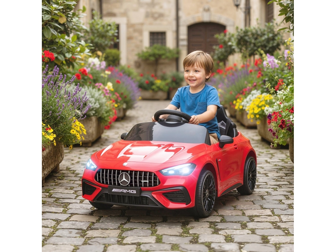 Carro Elétrico Modelo Mercedes 12v, Comando À Distância, Luzes Led, Música, 3-6 Anos, Vermelho