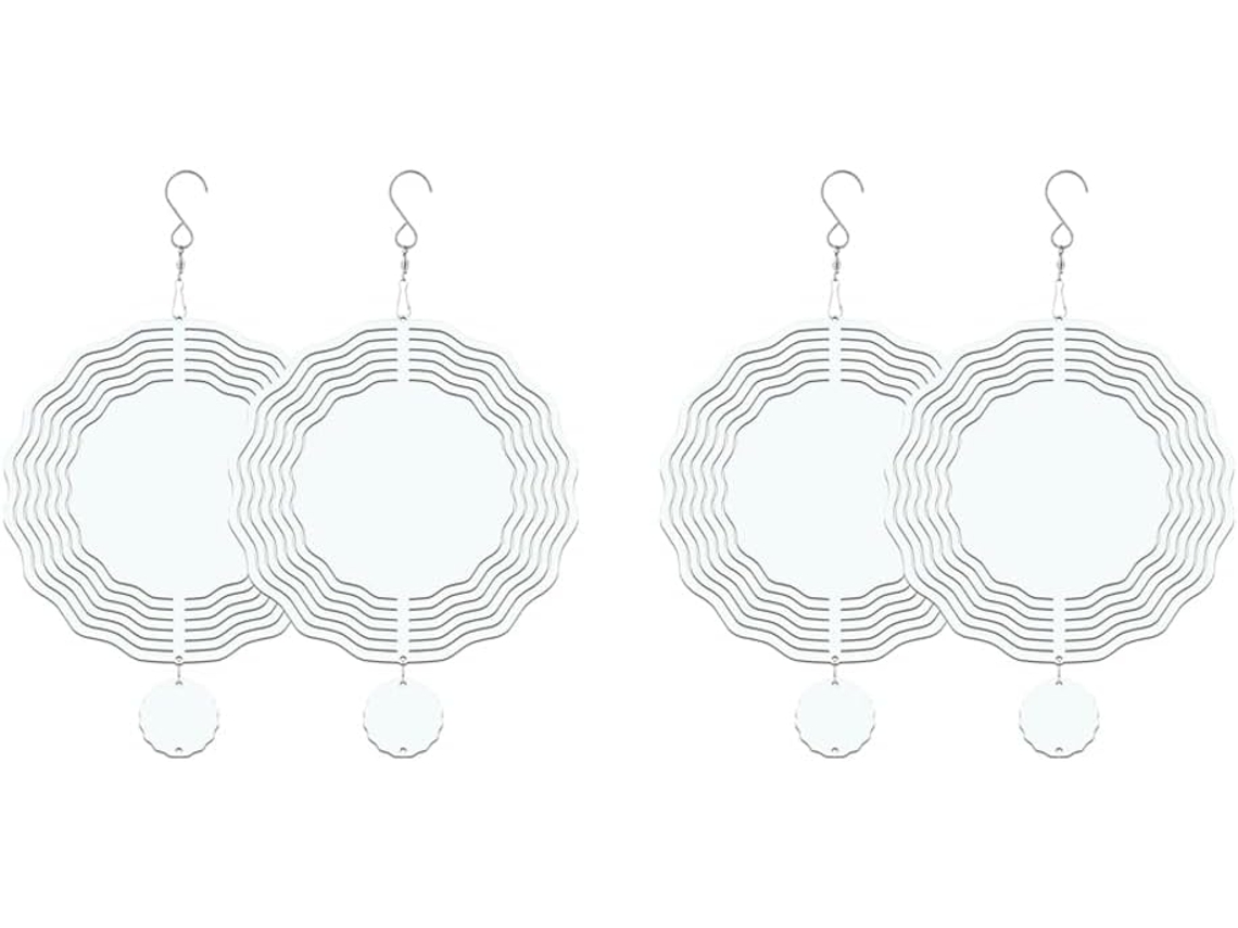 Conjunto De 4 Moinhos De Vento De 20 Cm Para Sublimação, Dupla Face, Escultura Cinética 3d Para Jard Gokoco