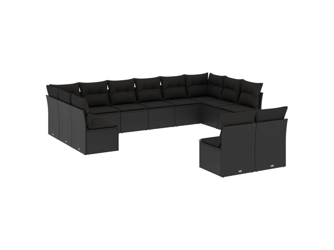 Garden Sofa Set, Garden Sofa Sets Vidaxl Preto Rattan / Vime (n/a)
