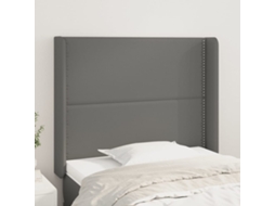 Vidaxl Cabeceira Cama C/ Abas Couro Artif. 103x16x118/128 Cm Cinzento