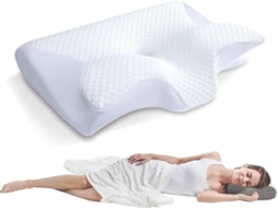 Lurelia Almofada Cervical, Espuma Viscoelástica, Ergonómica, Alta Densidade, Respirável, Sono Descanso, 12cm, Branco