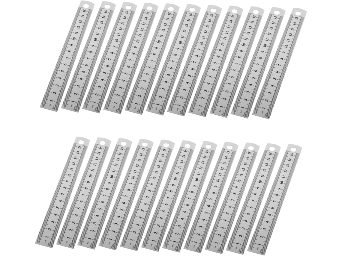 Conjunto De 30 Réguas De Metal Rígido Com Escala Dupla, Ferramenta