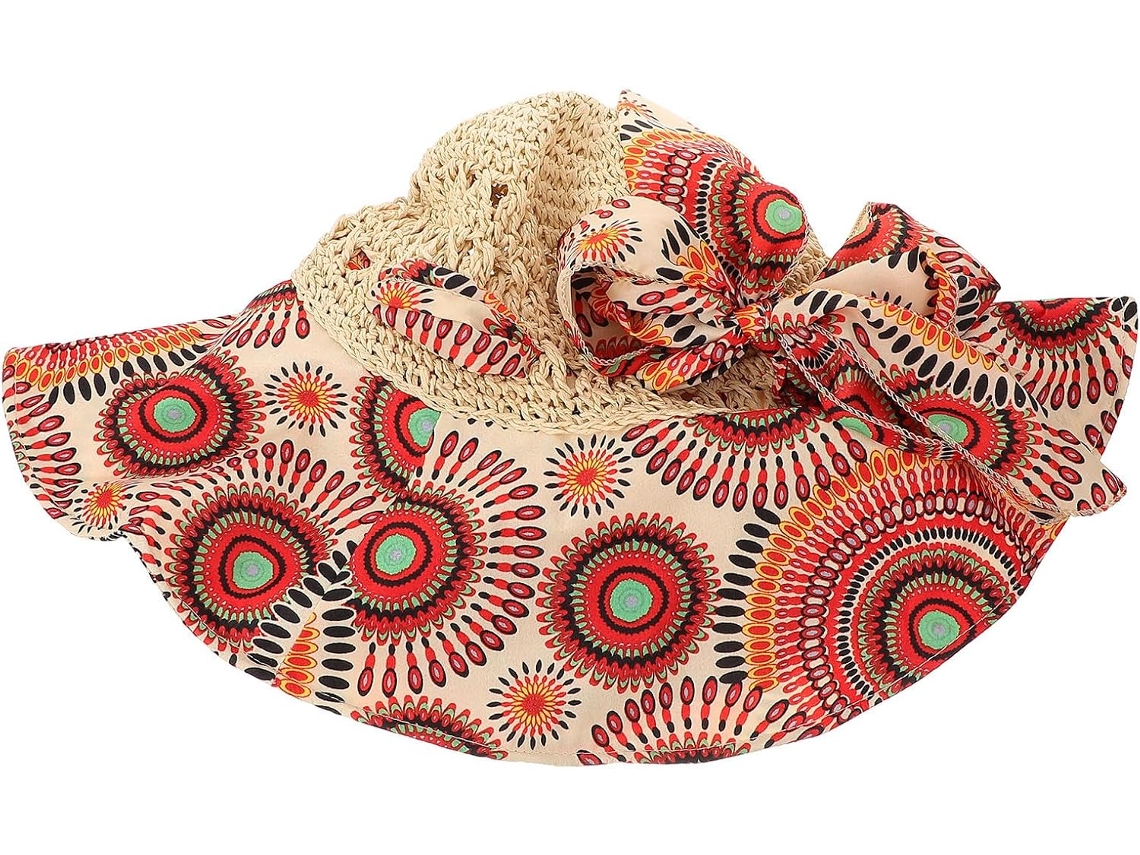 Chapéu De Sol Feminino De Palha Com Aba Larga