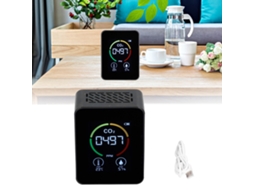 Detector de CO₂, termômetro e higrômetro, monitor digital de qualidade do ar, detector de formaldeído TVOC, Slowmoose