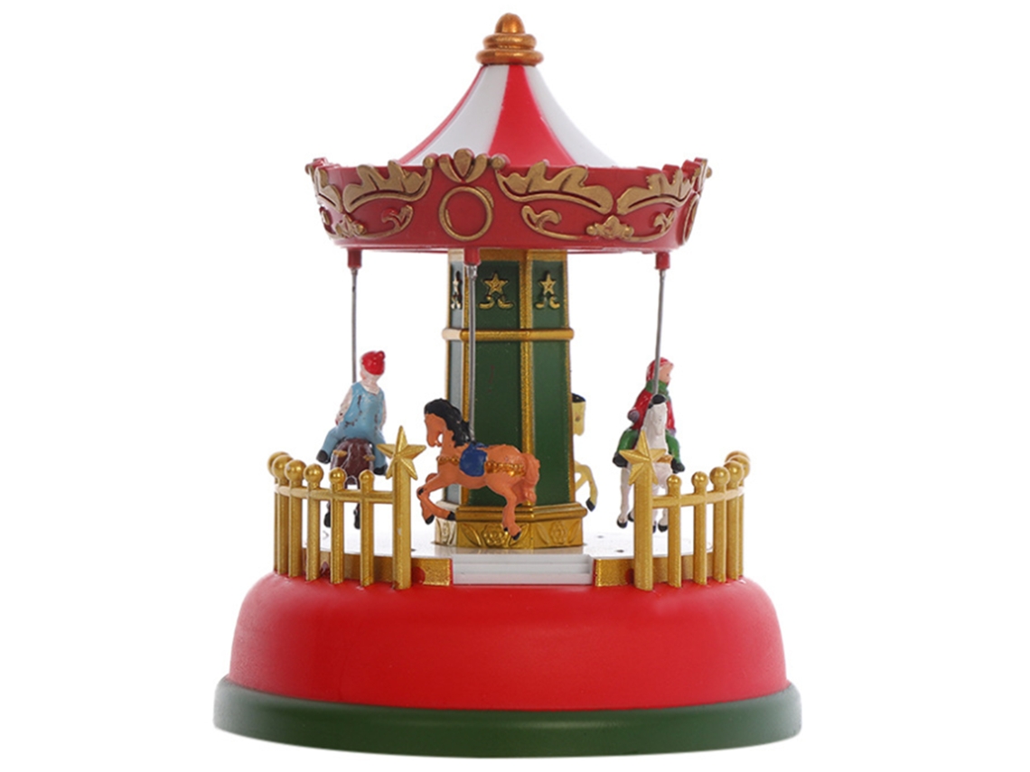 Decoração natalina com carrossel musical e roda gigante, funciona com 3 pilhas AAA LAXISCREED