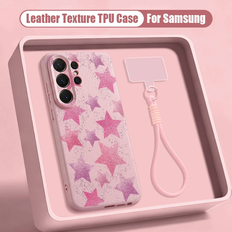 Capa De Celular Com Pulseira Para Galaxy A15 5g (rosa), Estampa Fofa De Estrelas Em Tpu
