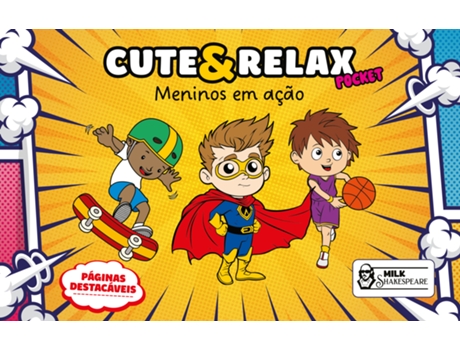 Livro Cute Relax Pocket - Meninos Em Ação Livro De Colorir De Milk Shakespeare (português Do Brasil)