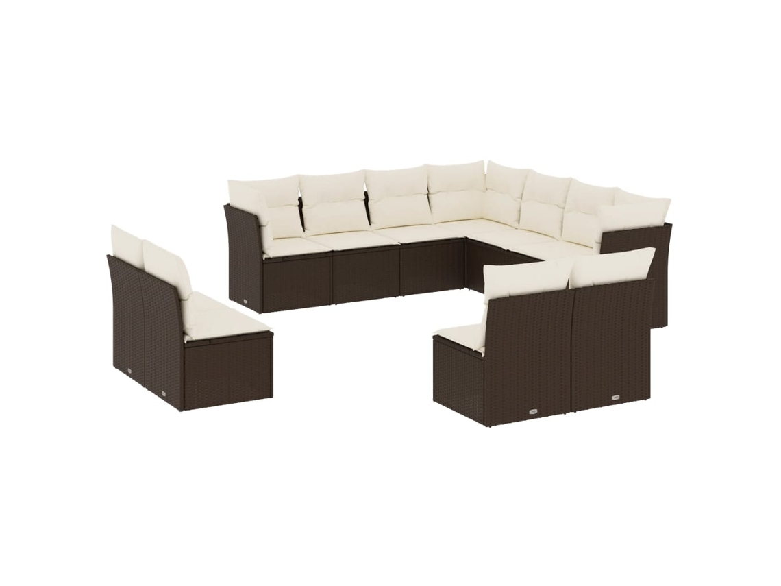 Garden Sofa Set, Garden Sofa Sets Vidaxl Marrom Rattan / Vime (n/a)