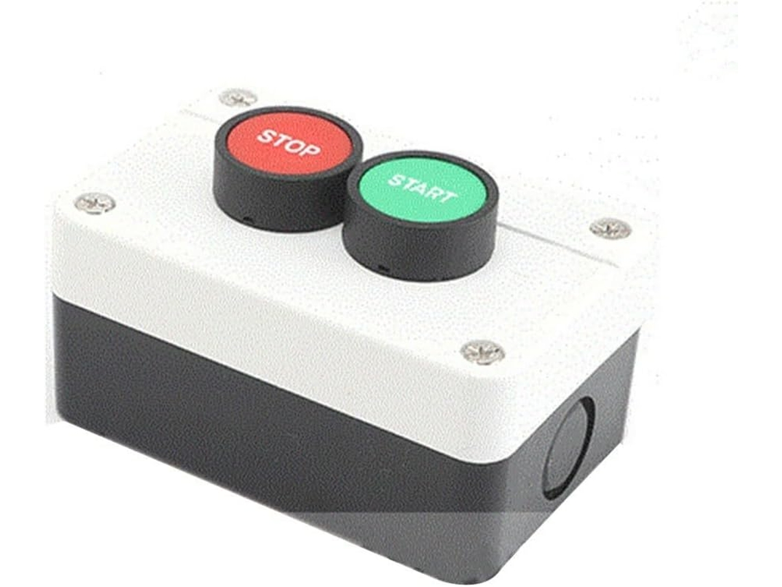 Caixa De Interruptor Botão Pressão 10a, 400v, Ip65, Botão De Parada Momentânea Com 1na 1nf, Contatos De Liga Prata
