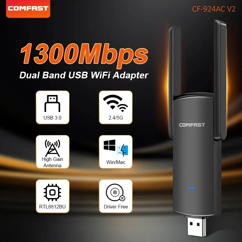 Adaptador/Receptor de Rede Sem Fio Usb Wifi5/wifi6