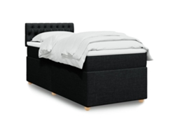 Vidaxl Cama Com Molas/colchão 100x200 Cm Tecido Preto