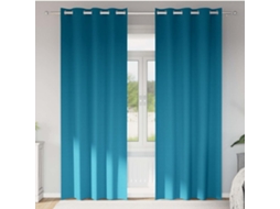 Vidaxl Cortinas Blackout Com Argolas 2 Pcs Turquesa 260 X 140 Cm