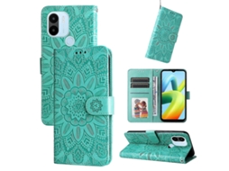 Capa De Couro Com Estampa De Girassol Em Relevo Para Xiaomi Redmi A1