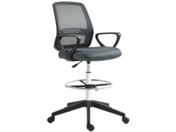 Cadeira de Escritório Ergonômica com Apoio de Braço e Aro para os Pés Ajustável, encosto em Rede Cinza BTFORUS