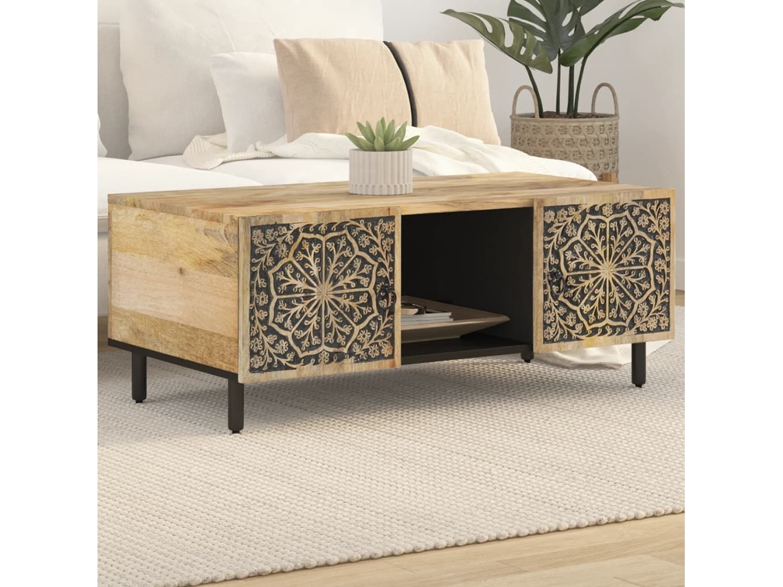 Vidaxl Mesa De Centro 100x54x40 Cm Madeira De Mangueira Maciça